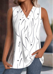 Modlily Plus Size White Lightweight Polka Dot Sleeveless Tank Top - 2X