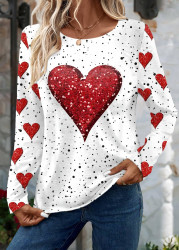 Modlily Plus Size White Valentine's Day Print T Shirt - 1X