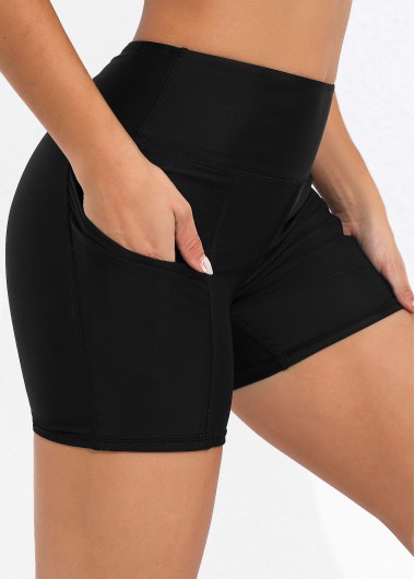Modlily Pocket Detail High Waisted Swim Shorts - S