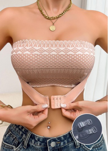 Modlily Sexy Babydoll Lingerie Chemises Dusty Pink Push Up Bandeau Bra - S