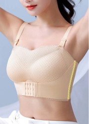 Modlily Sexy Babydoll Lingerie Chemises Skin Color Push Up Bandeau Bra - M