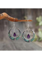 Modlily Silver Color Round Alloy Detail Earrings - One Size