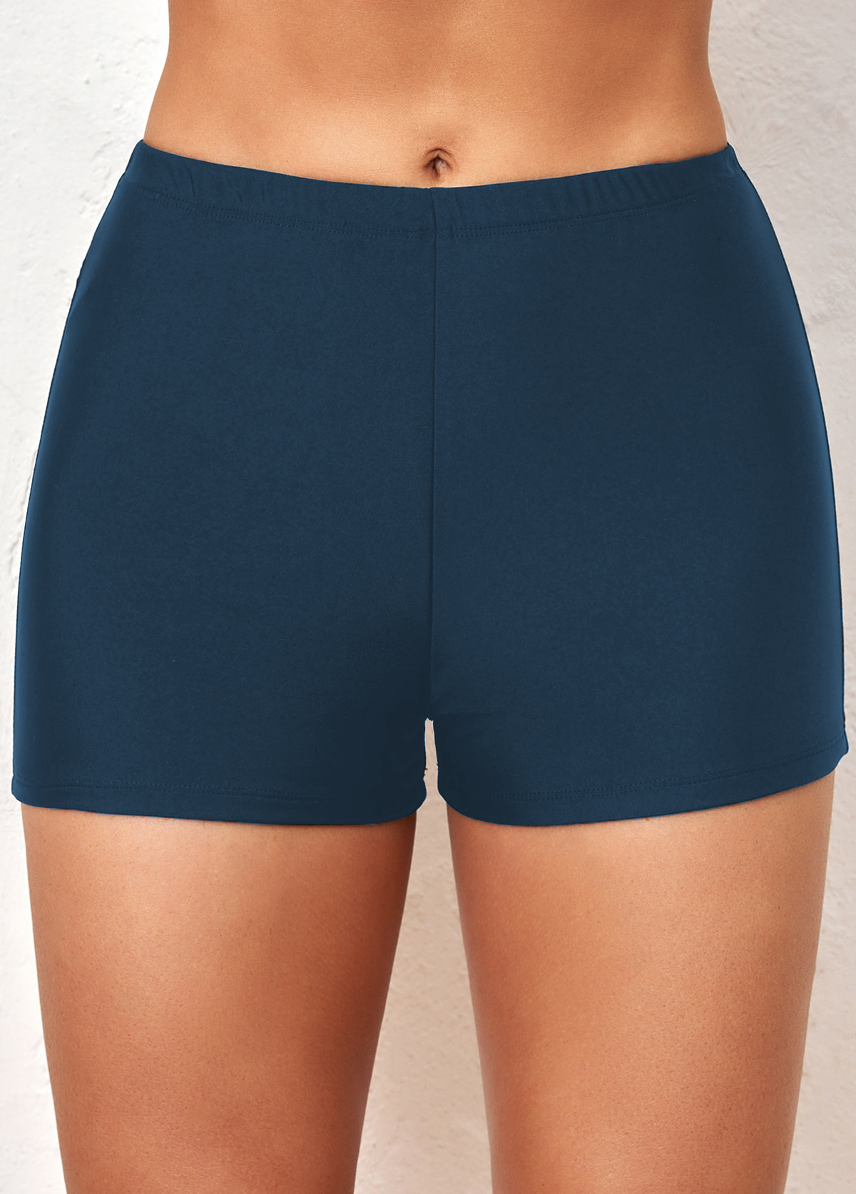 Modlily Thigh Slimmer Mid Waisted Navy Swim Shorts - L