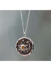 Modlily Vintage Silvery White Round Alloy Necklace - One Size