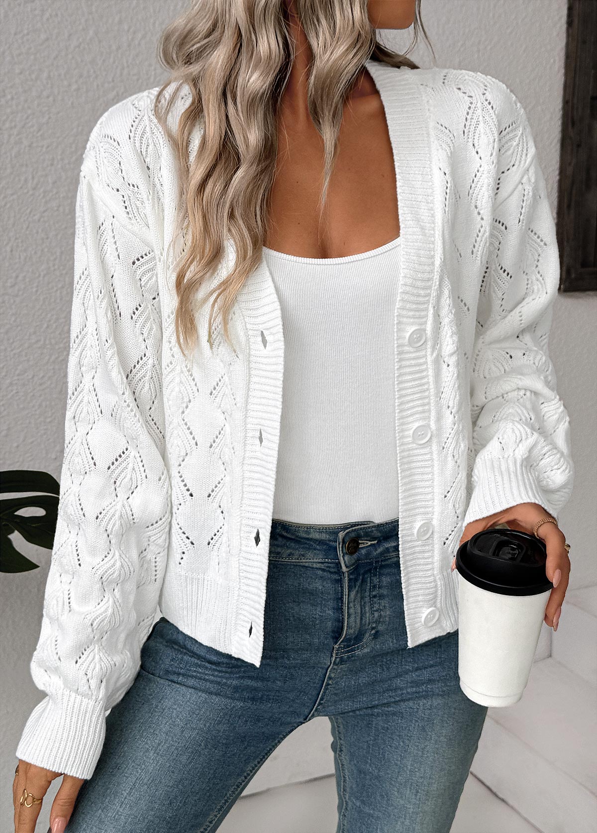 Modlily White Light Cardigan - S