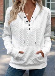 Modlily White Tummy Coverage Long Sleeve Hoodie - S