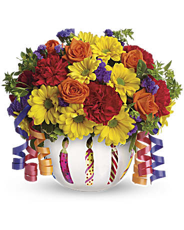 Multi-Colored | Mixed Bouquets | Brilliant Birthday Blooms Bouquet | Same Day Flower Delivery by Teleflora