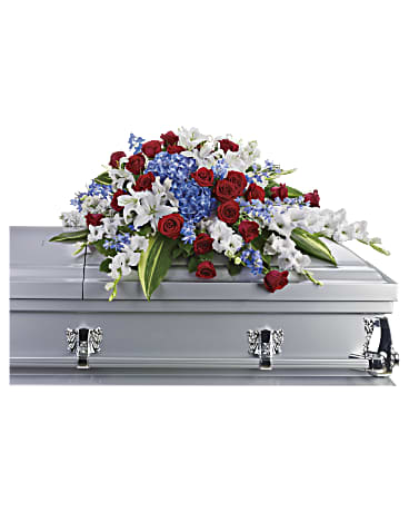Multi-Colored | Mixed Bouquets | Distinguished Service Casket Spray | Same Day Flower Delivery by Teleflora