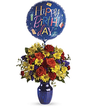 Multi-Colored | Mixed Bouquets | Fly Away Birthday Bouquet | Same Day Flower Delivery by Teleflora