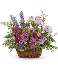 Multi-Colored | Mixed Bouquets | Lavender Meadow Basket Bouquet | Same Day Flower Delivery by Teleflora