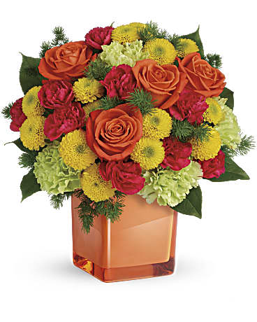 Multi-Colored | Roses | Citrus Smiles Bouquet | Same Day Flower Delivery by Teleflora