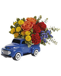 Multi-Colored | Roses | Ford Vintage Truck Bouquet | Same Day Flower Delivery by Teleflora