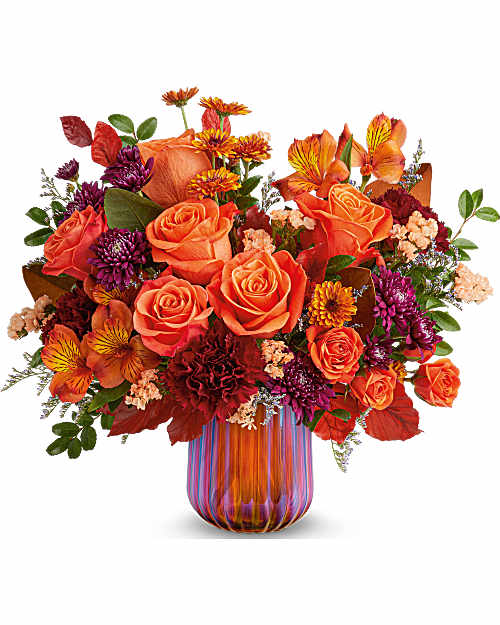 Multi-Colored | Mixed Bouquets | Amber Glow Bouquet | Same Day Flower Delivery by Teleflora