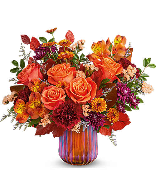 Multi-Colored | Mixed Bouquets | Amber Glow Bouquet | Same Day Flower Delivery by Teleflora