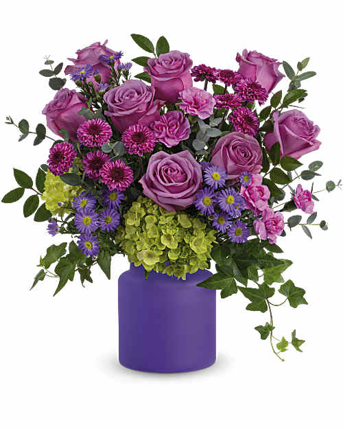 Multi-Colored | Mixed Bouquets | Amethyst Awe Bouquet | Same Day Flower Delivery by Teleflora