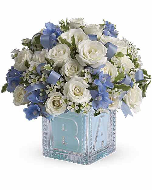 Multi-Colored | Mixed Bouquets | Baby's First Block | Same Day Flower Delivery by Teleflora