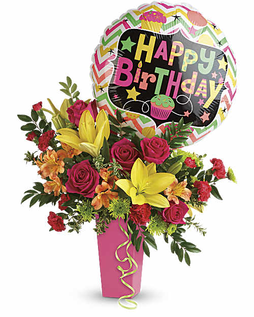 Multi-Colored | Mixed Bouquets | Birthday Bash Bouquet | Same Day Flower Delivery by Teleflora