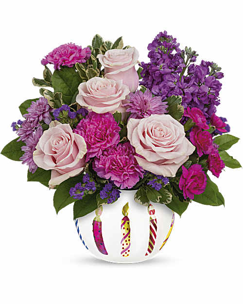 Multi-Colored | Mixed Bouquets | Birthday Greetings Bouquet | Same Day Flower Delivery by Teleflora