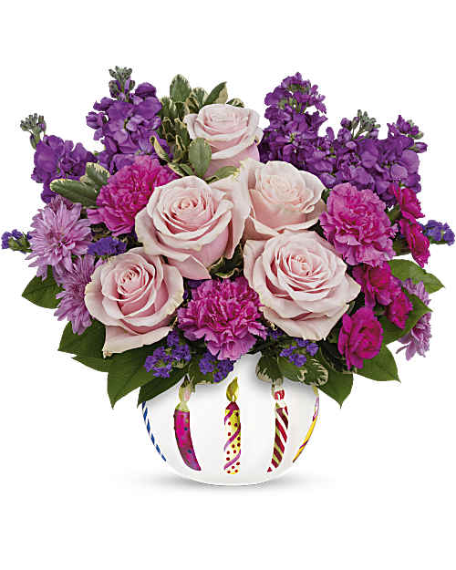 Multi-Colored | Mixed Bouquets | Birthday Greetings Bouquet | Same Day Flower Delivery by Teleflora