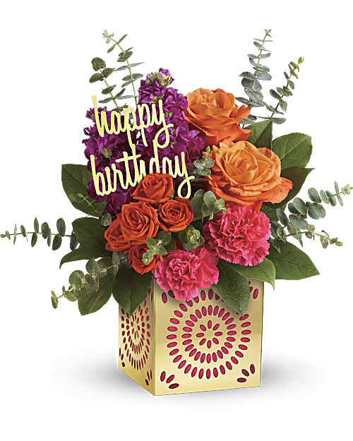 Multi-Colored | Mixed Bouquets | Birthday Sparkle Bouquet | Same Day Flower Delivery by Teleflora