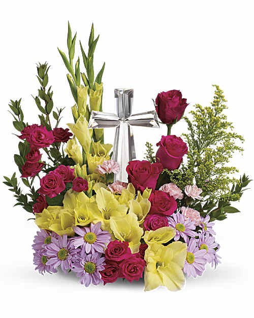 Multi-Colored | Mixed Bouquets | Crystal Cross Bouquet | Same Day Flower Delivery by Teleflora