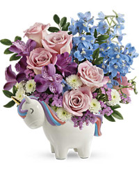 Multi-Colored | Mixed Bouquets | Enchanting Pastels Unicorn Bouquet | Same Day Flower Delivery by Teleflora