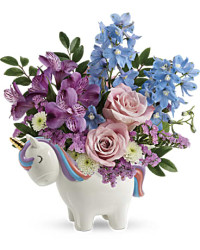 Multi-Colored | Mixed Bouquets | Enchanting Pastels Unicorn Bouquet | Same Day Flower Delivery by Teleflora