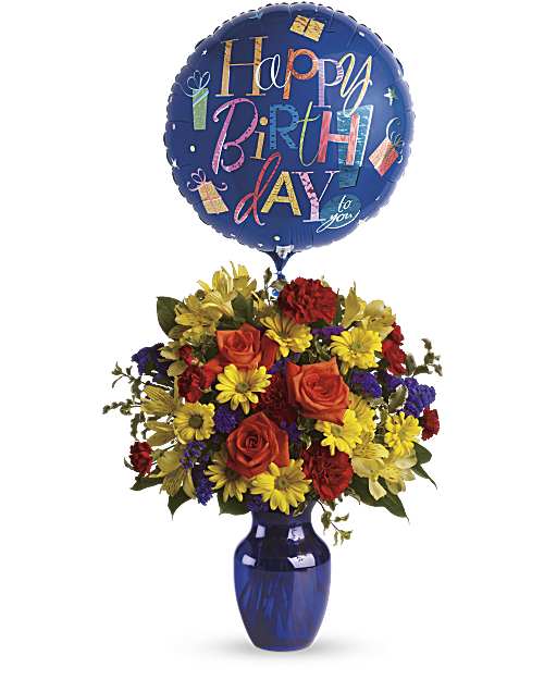 Multi-Colored | Mixed Bouquets | Fly Away Birthday Bouquet | Same Day Flower Delivery by Teleflora