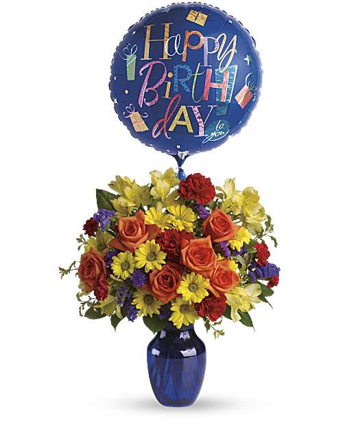 Multi-Colored | Mixed Bouquets | Fly Away Birthday Bouquet | Same Day Flower Delivery by Teleflora