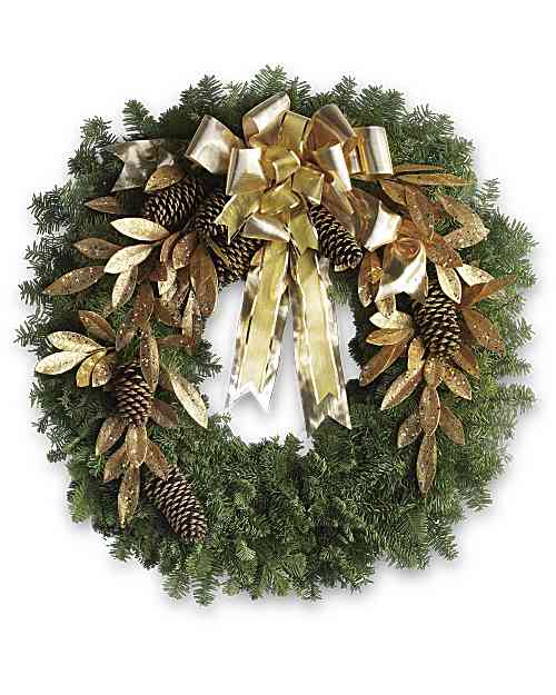 Multi-Colored | Mixed Bouquets | Glitter & Gold Wreath | Same Day Flower Delivery by Teleflora