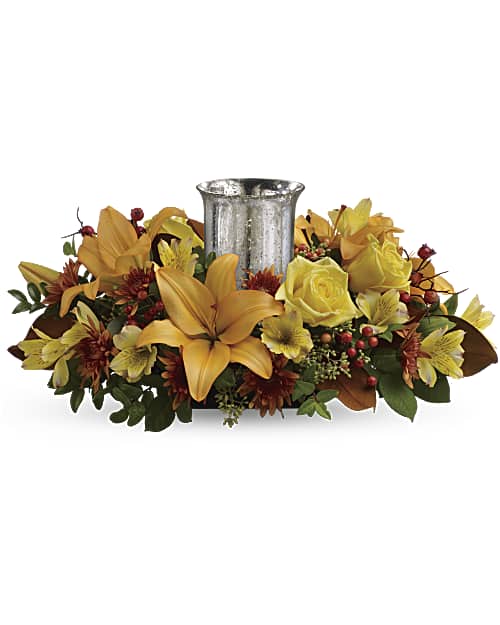Multi-Colored | Mixed Bouquets | Glowing Gathering Centerpiece | Same Day Flower Delivery by Teleflora