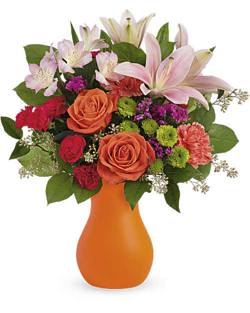 Multi-Colored | Mixed Bouquets | Happy Go Citrus Bouquet | Same Day Flower Delivery by Teleflora
