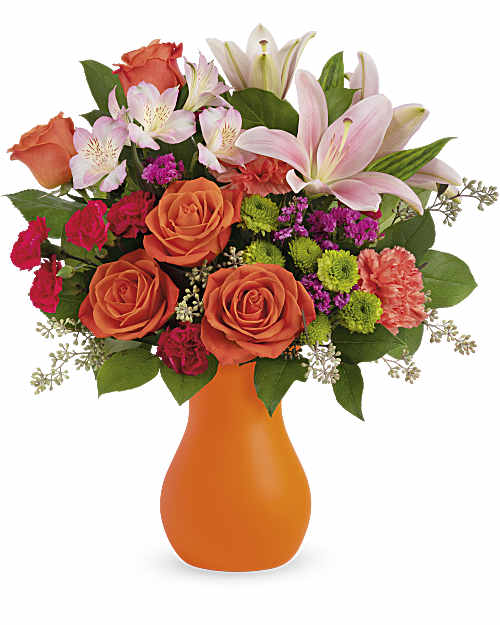 Multi-Colored | Mixed Bouquets | Happy Go Citrus Bouquet | Same Day Flower Delivery by Teleflora