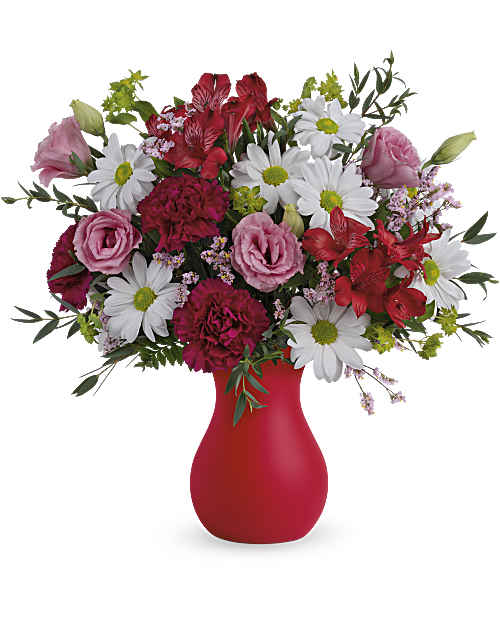 Multi-Colored | Mixed Bouquets | Kissed With Crimson Bouquet | Same Day Flower Delivery by Teleflora