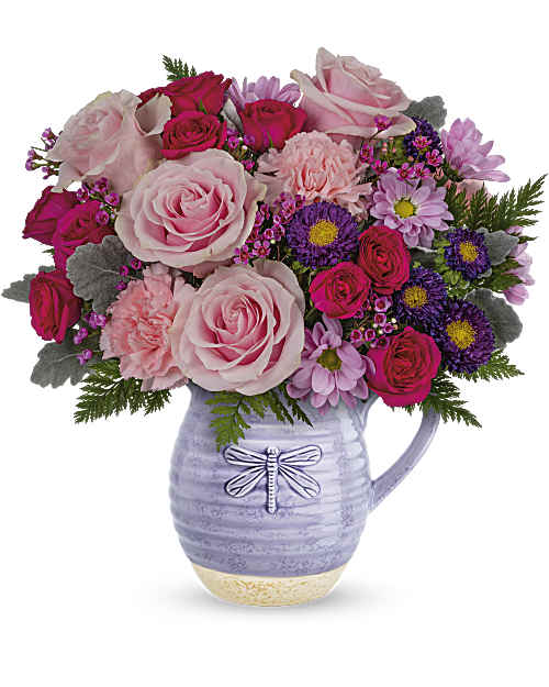 Multi-Colored | Mixed Bouquets | Playful Pitcher Bouquet | Same Day Flower Delivery by Teleflora