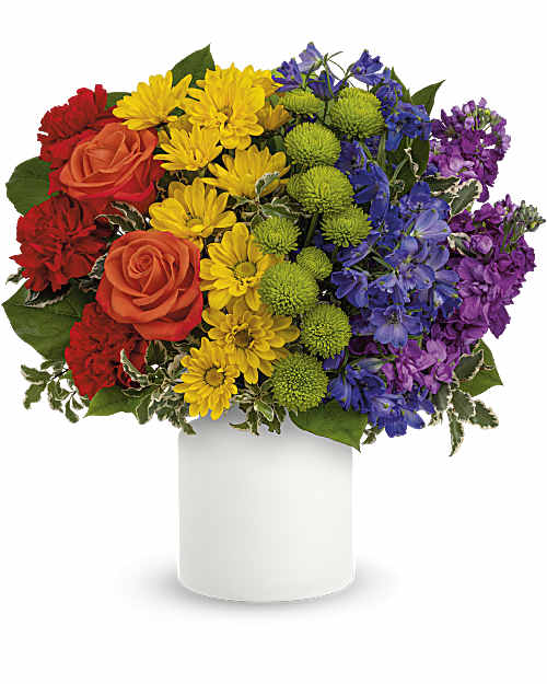 Multi-Colored | Mixed Bouquets | Rainbow Love Bouquet | Same Day Flower Delivery by Teleflora
