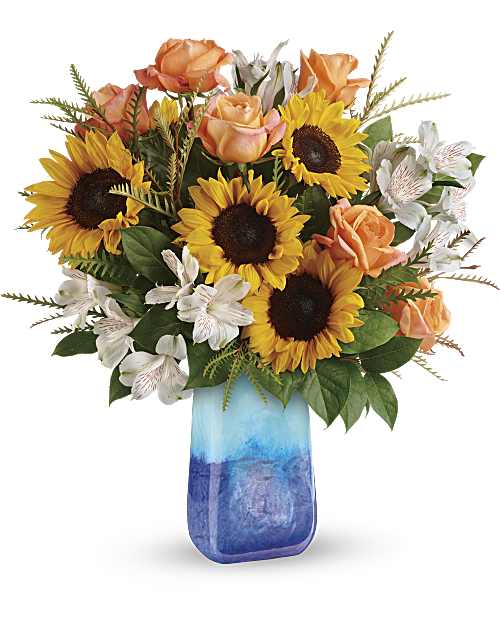 Multi-Colored | Mixed Bouquets | Sunflower Beauty Bouquet | Same Day Flower Delivery by Teleflora