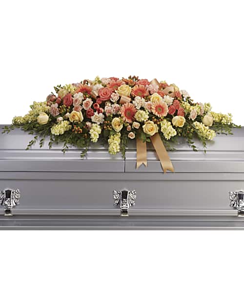 Multi-Colored | Mixed Bouquets | Warmest Remembrance Casket Spray Bouquet | Same Day Flower Delivery by Teleflora