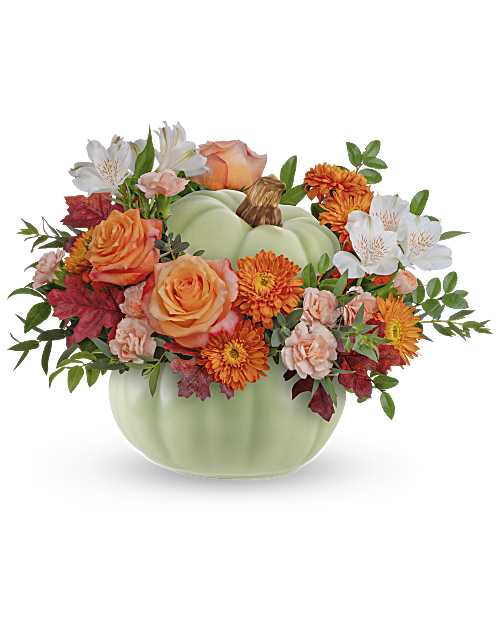 Multi-Colored | Mixed Bouquets | Whimsy Pumpkin Bouquet | Same Day Flower Delivery by Teleflora