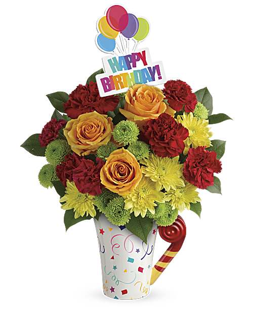 Multi-Colored | Roses | Fun 'n Festive Bouquet | Same Day Flower Delivery by Teleflora
