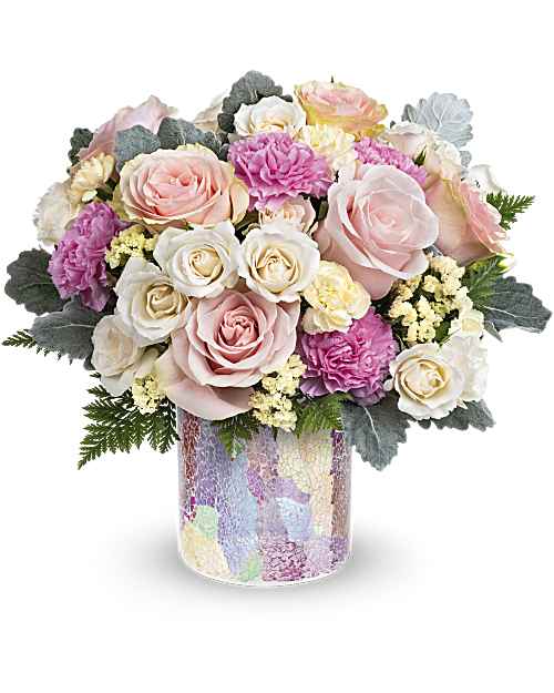 Multi-Colored | Roses | Rosy Quartz Bouquet | Same Day Flower Delivery by Teleflora