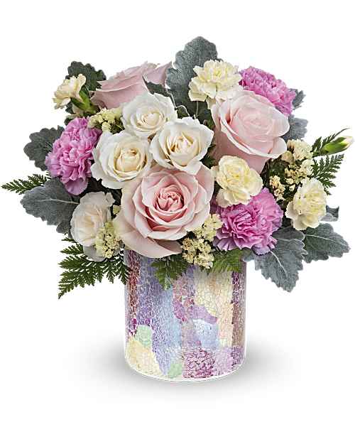 Multi-Colored | Roses | Rosy Quartz Bouquet | Same Day Flower Delivery by Teleflora