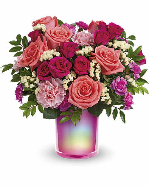 Multi-Colored | Roses | Shimmering Beauty Bouquet | Same Day Flower Delivery by Teleflora