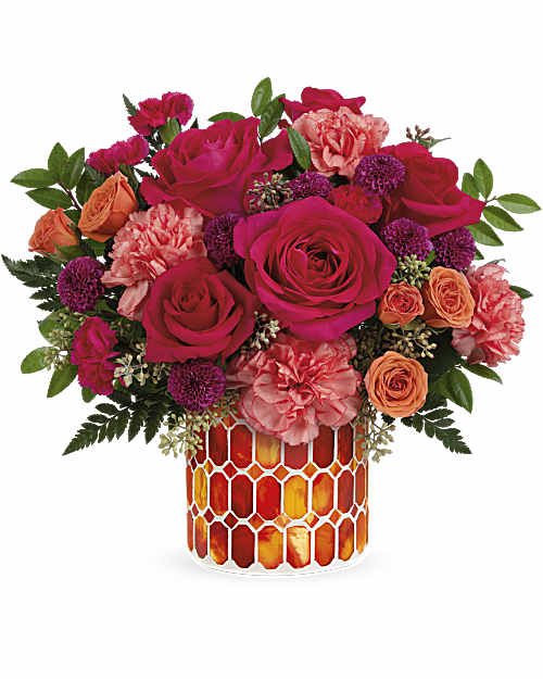 Multi-Colored | Roses | Sunset Blooms Bouquet | Same Day Flower Delivery by Teleflora