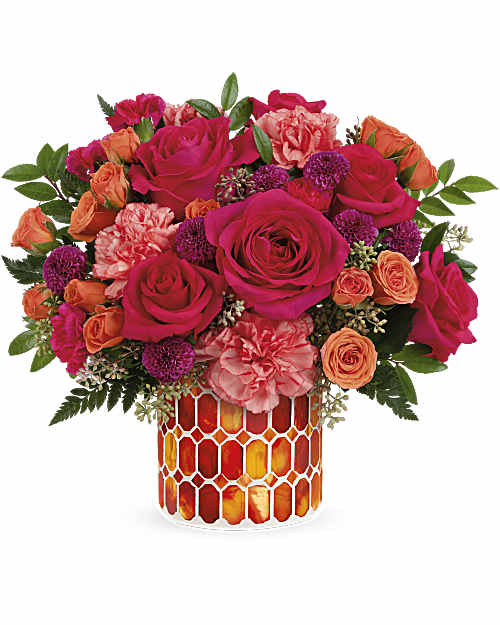 Multi-Colored | Roses | Sunset Blooms Bouquet | Same Day Flower Delivery by Teleflora