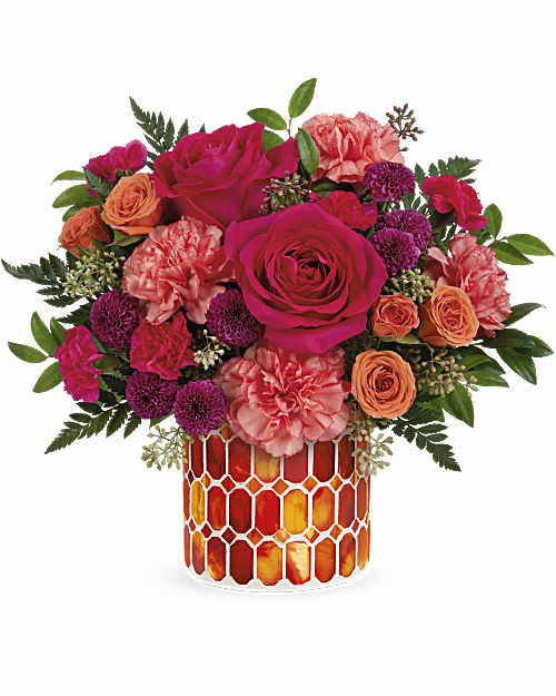 Multi-Colored | Roses | Sunset Blooms Bouquet | Same Day Flower Delivery by Teleflora