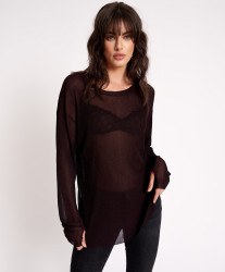 One Teaspoon Amity Sheer Rib Knit Top