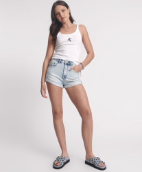 One Teaspoon Bandits High Waist Denim Shorts - Depeche Blue