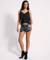 One Teaspoon Bandits Low Waist Denim Shorts - Charcoal Black