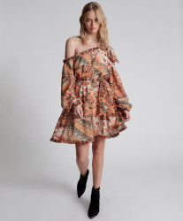 One Teaspoon Bazaar Paisley One Shoulder Dress